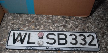 amtliches Kennzeichen WL-SB 332 Autohaus Heintzen Horneburg