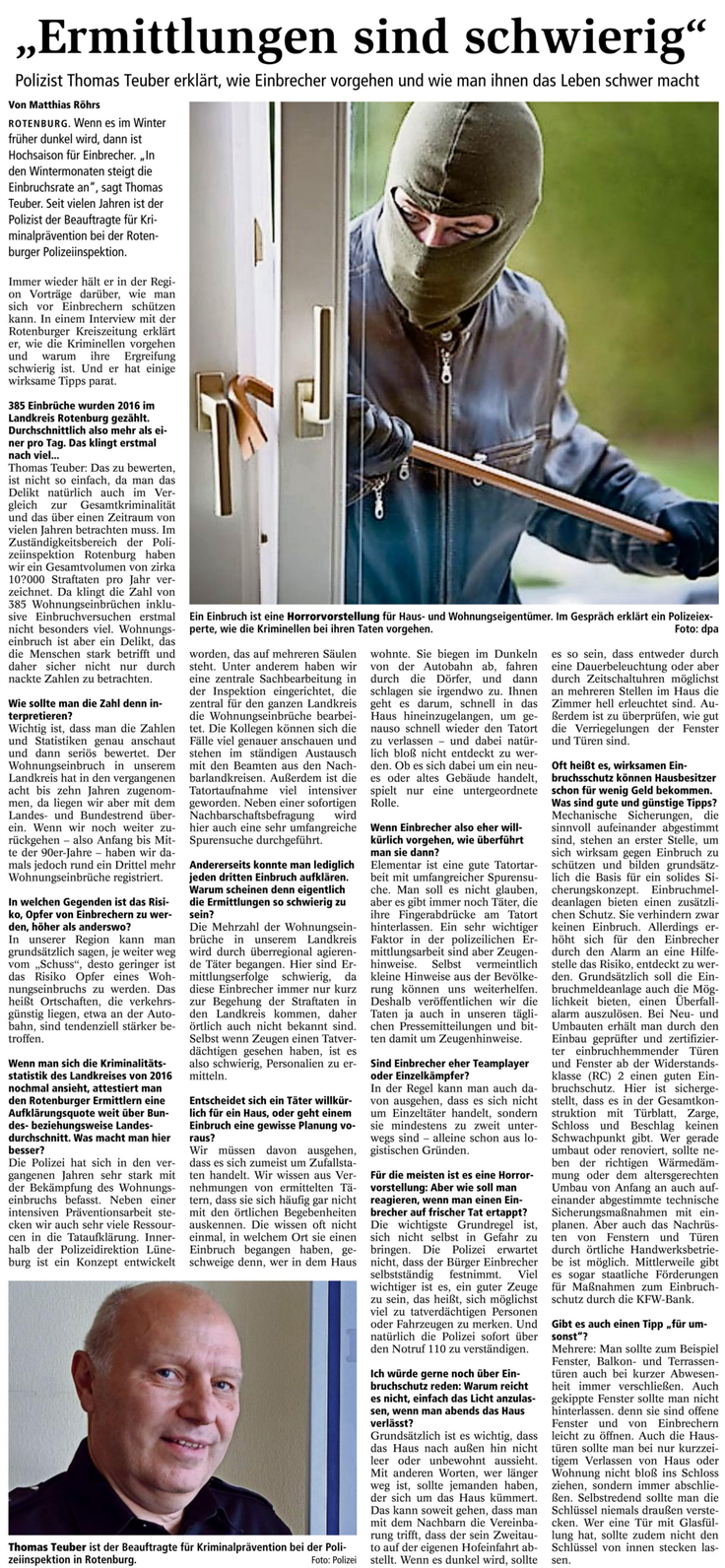 Interview mit der Rotenburger Kreiszeitung
