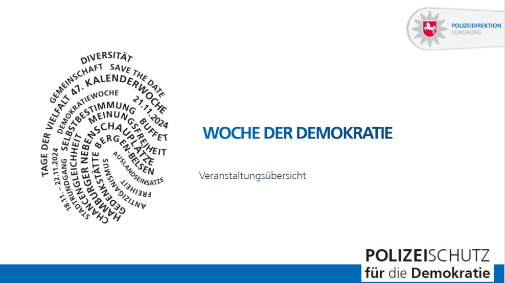 Vorschaubild für die Woche der Demokratie in Lüneburg, Fingerabdruck mit Schlagworten zum Thema Demokratie